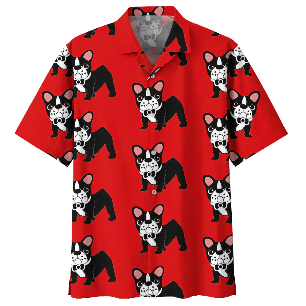 French Bulldog Red Nice Design Unisex Hawaiian Shirts