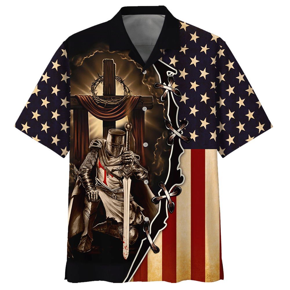Knight Templar Black Nice Unisex Hawaiian Shirt