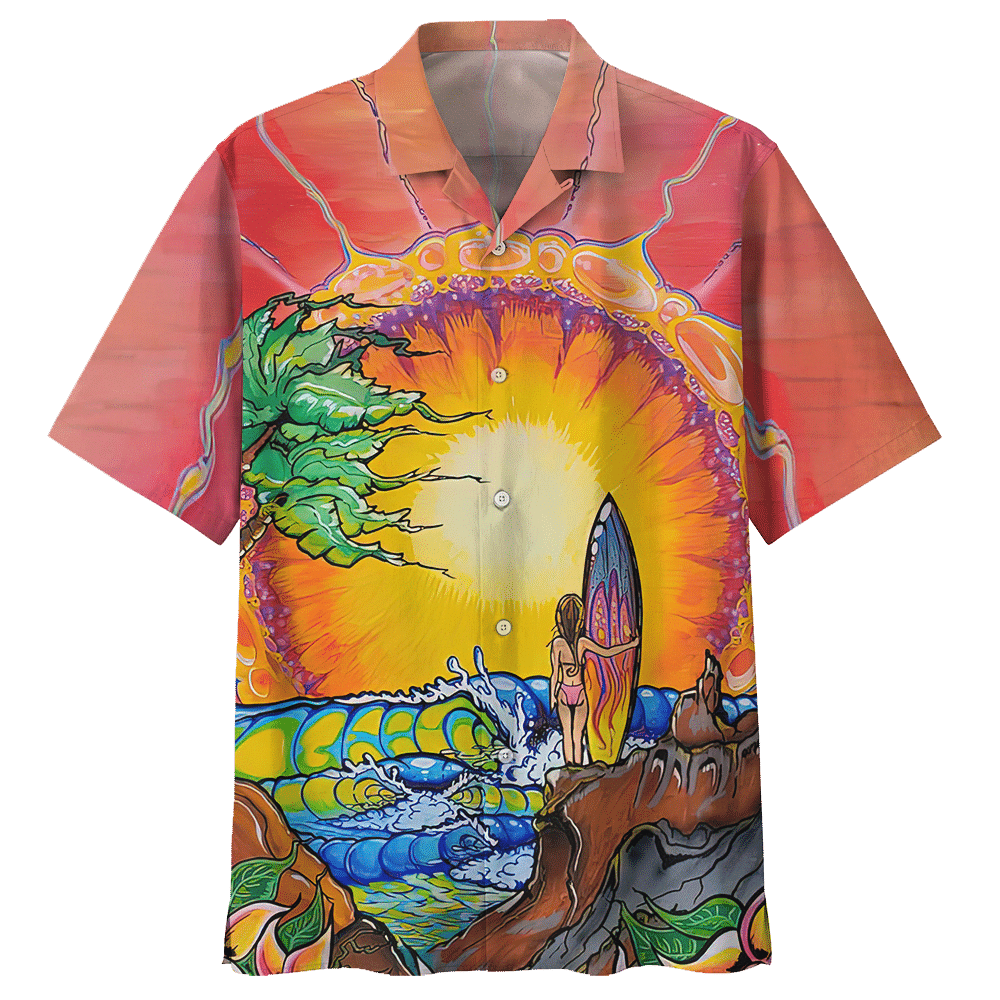 Surfing Colorful Unique Unisex Hawaiian Shirt