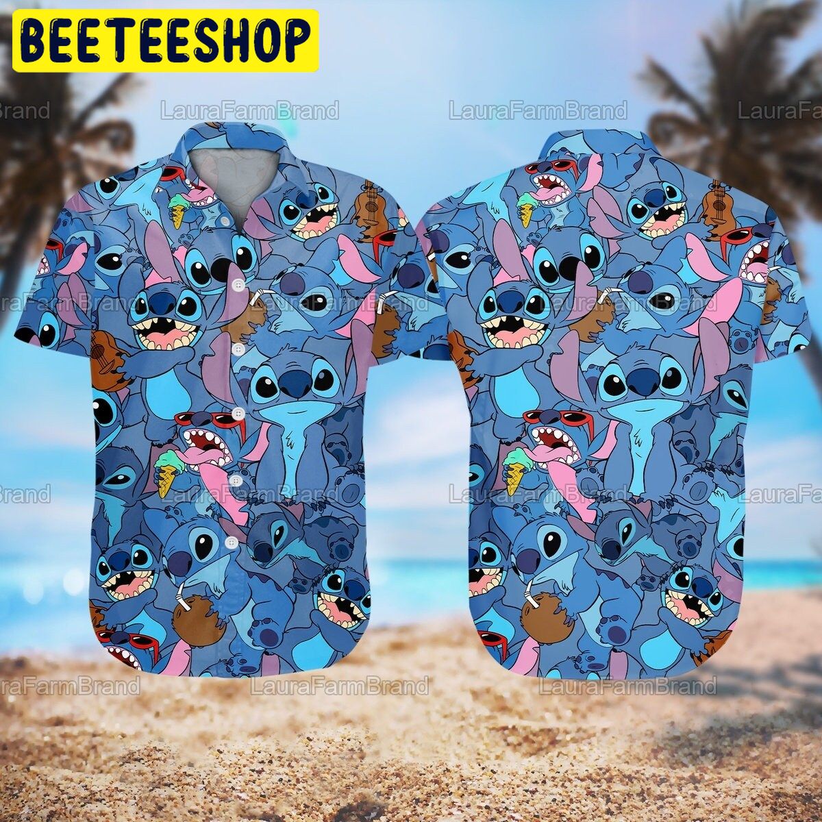 Ahola Tropical Stitch Trending Hawaiian Shirt-1