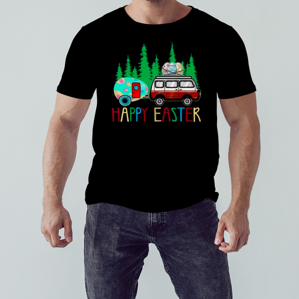 Happy Easter Day Camping Bunny eggs T-shirt