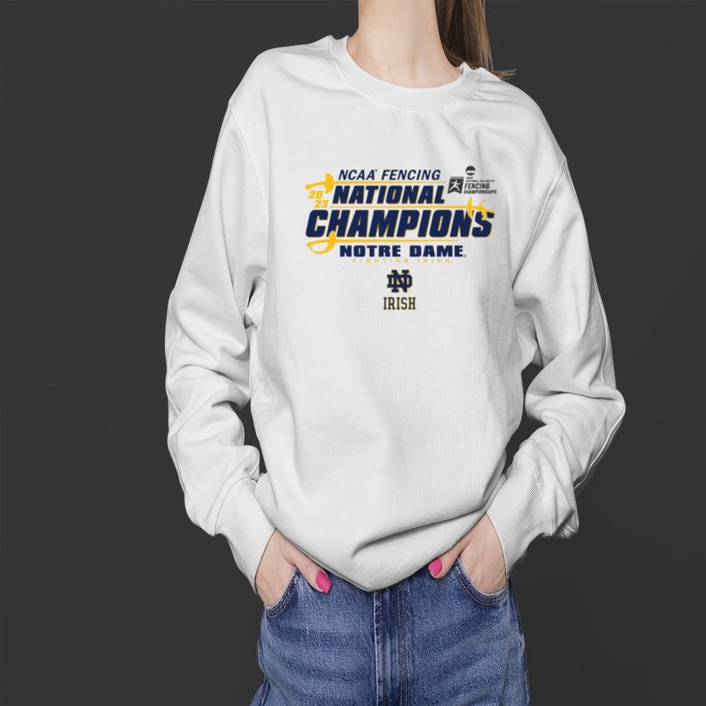 Notre Dame Fighting Irish Blue 84 2023 NCAA Fencing National Champions T-Shirt 4 Sweater