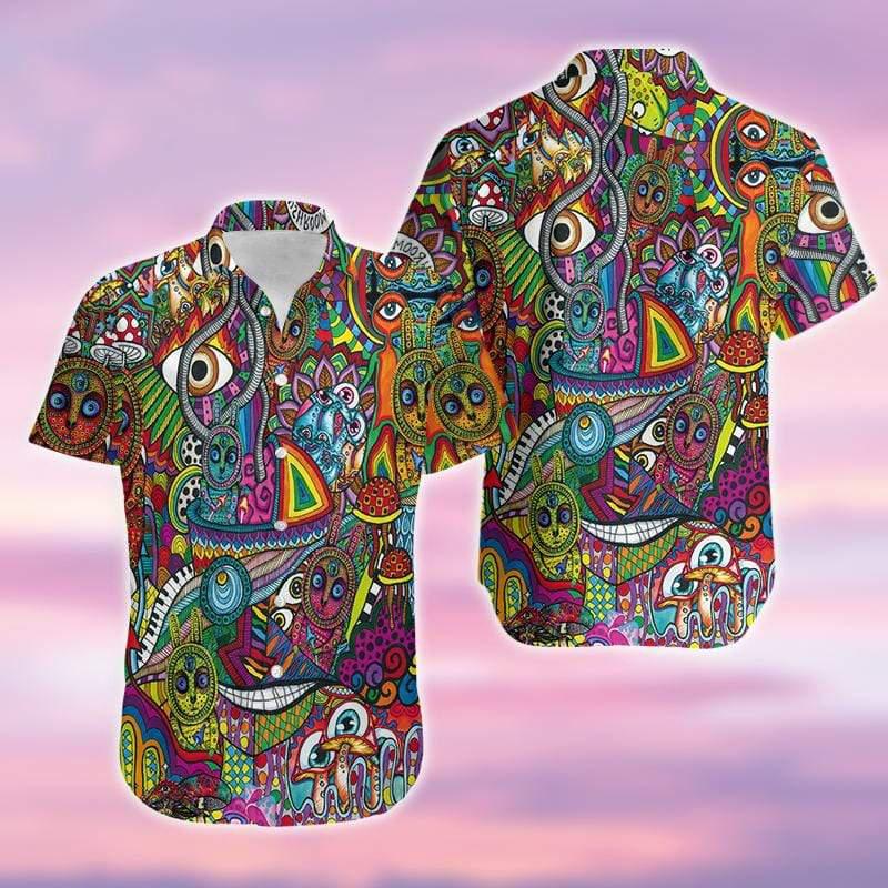 Amazing Colorful Hippy Bunny Happy Easter Hawaiian Shirt