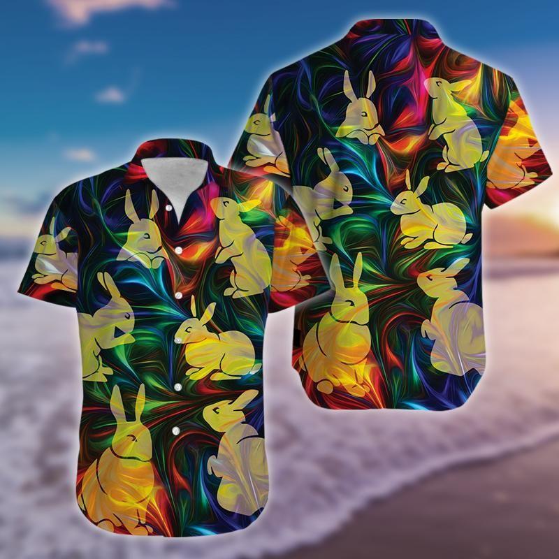 Beach Colorful Easter Bunny Hawaiian Shirt