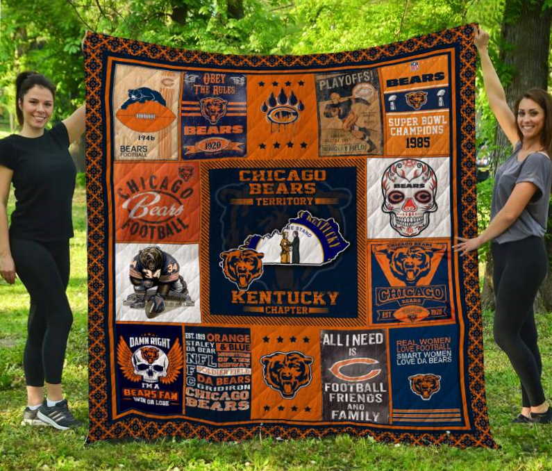 Chicago Bears Kentucky 3D Customized Quilt Blanket