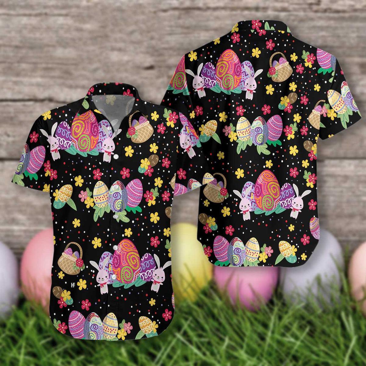 Flower Bunny Easter Hawaiian Shirt