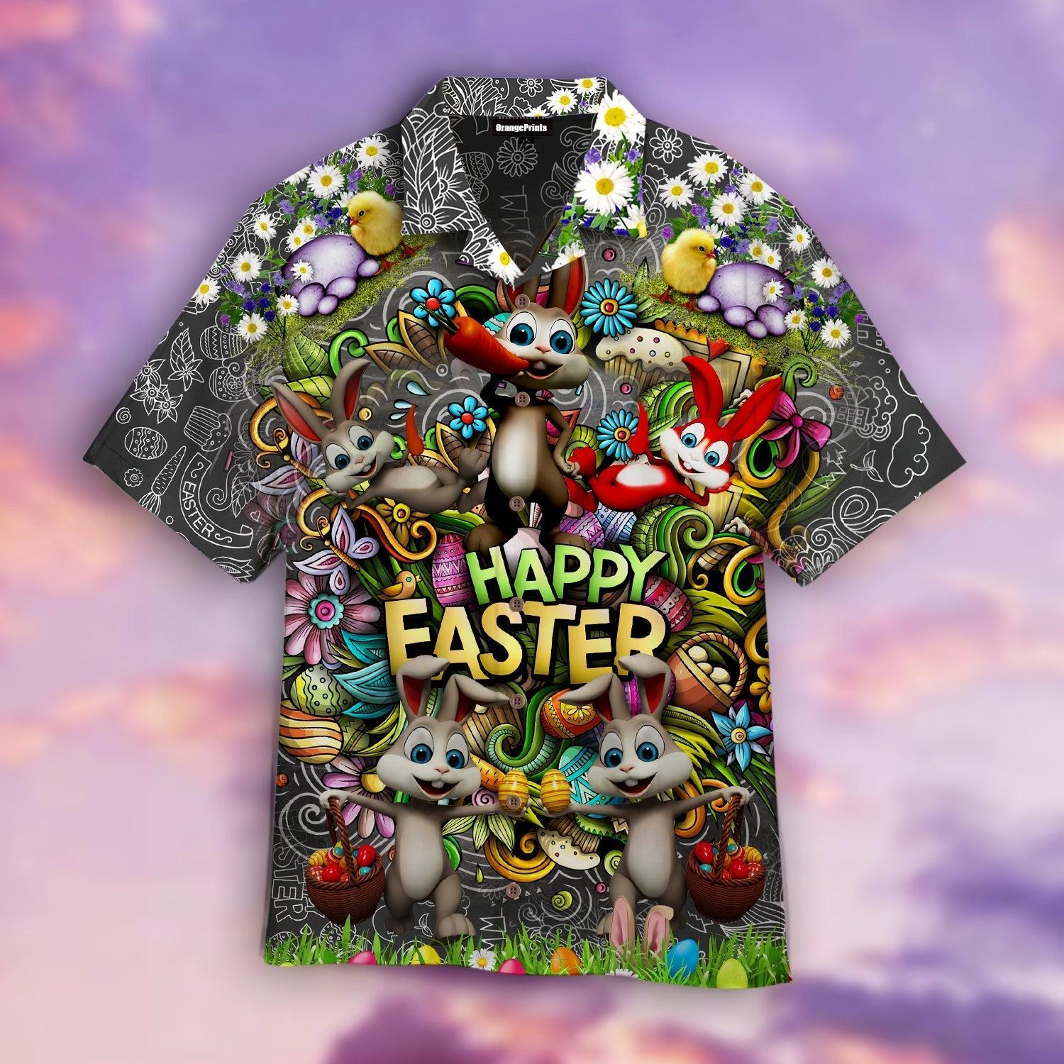 Happy Easter Day Funny Bunny Hawaiian Shirt