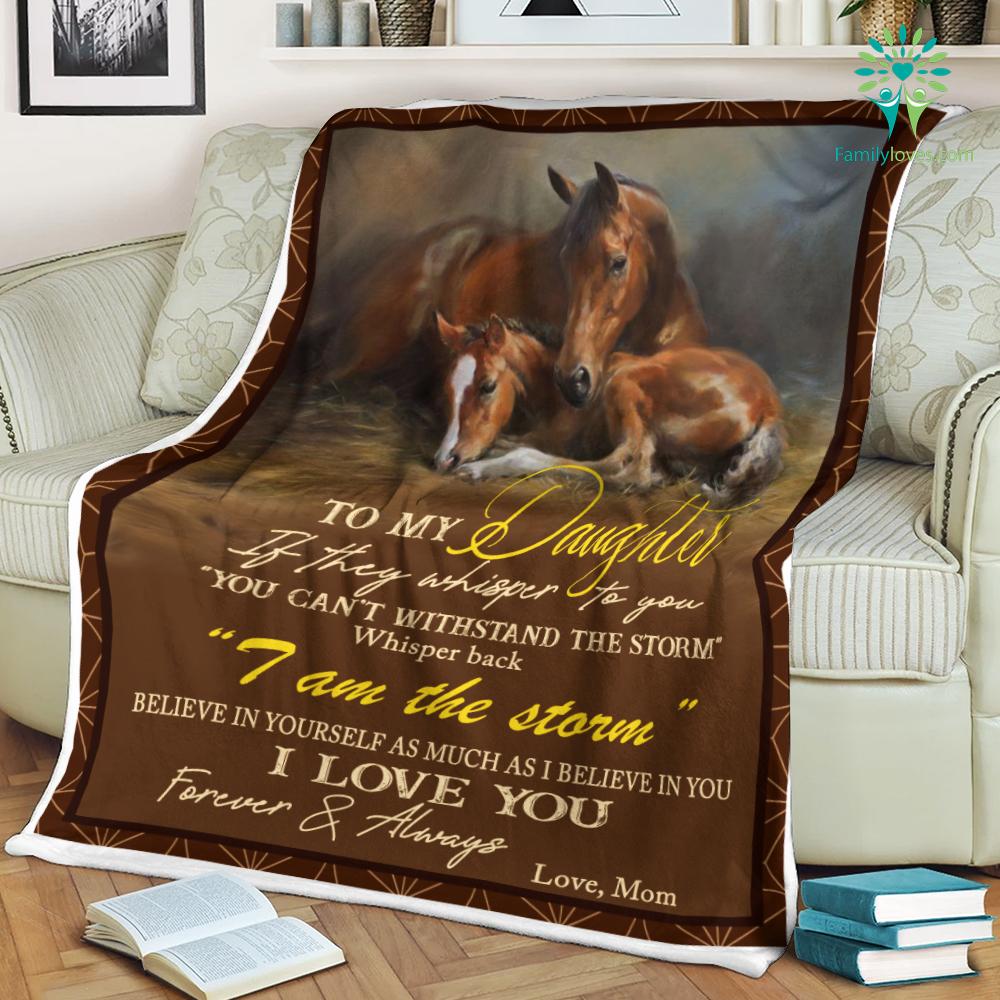 Blanket Horse Girl To My Daughter If They Whisper To You Love Mom Sherpa Fleece Blanket