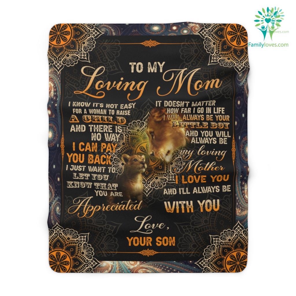 From Son To My Mom I Know It_s Not Easy For A Woman To Raise A Child Sherpa Fleece Blanket