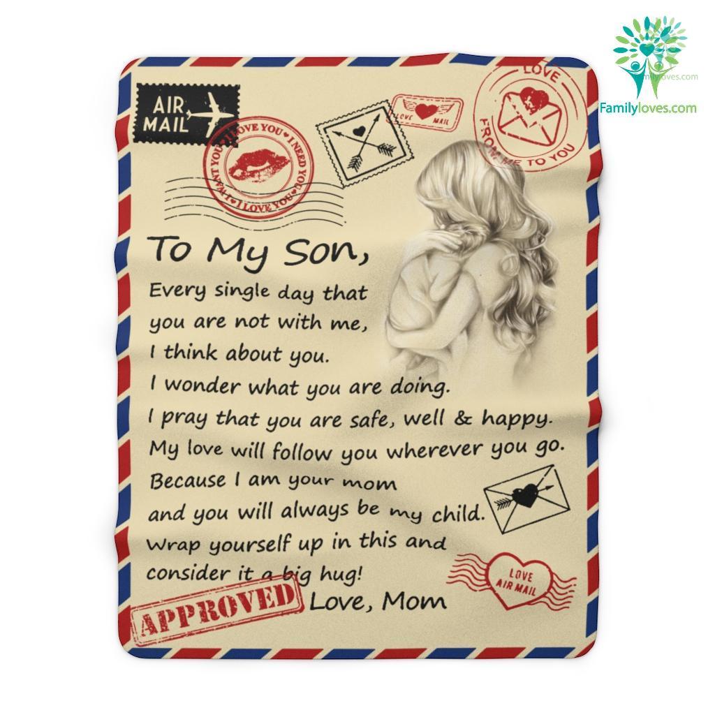 Gifts From Mom To My Son Every Single Day That You Are Not With Me I Think About You Sherpa Fleece Blanket