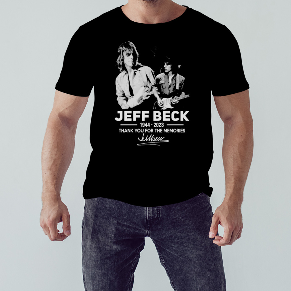 Jeff beck 1944 2023 thank you for the memories signature shirt