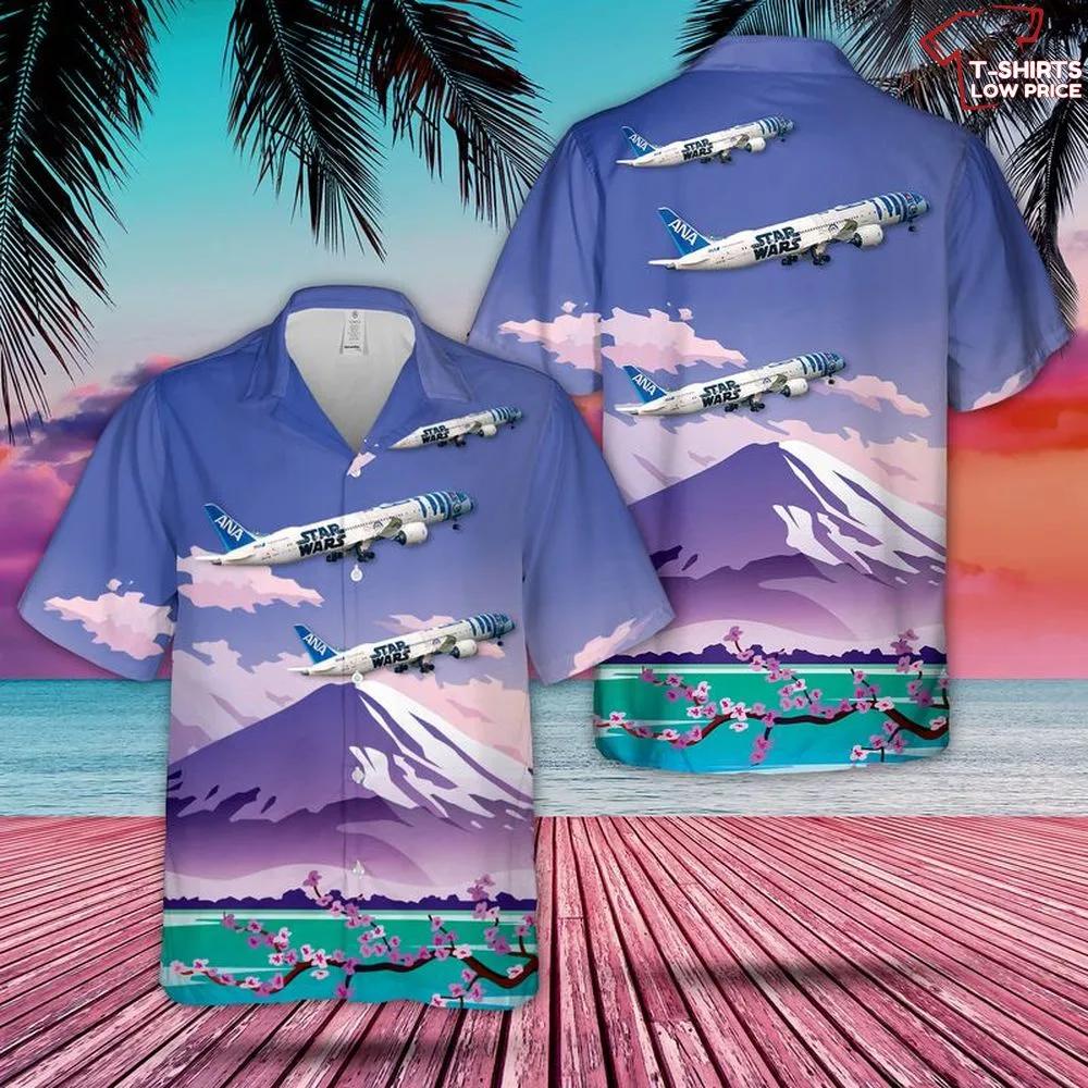 All Nippon Airways Boeing 787-9 Dreamliner In Star Wars R2-d2 Livery Hawaiian Shirt