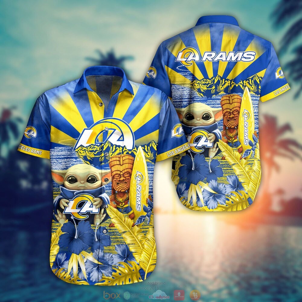 Los Angeles Rams NFL Style 9 Summer 3D Hawaiian Shirt And Shorts