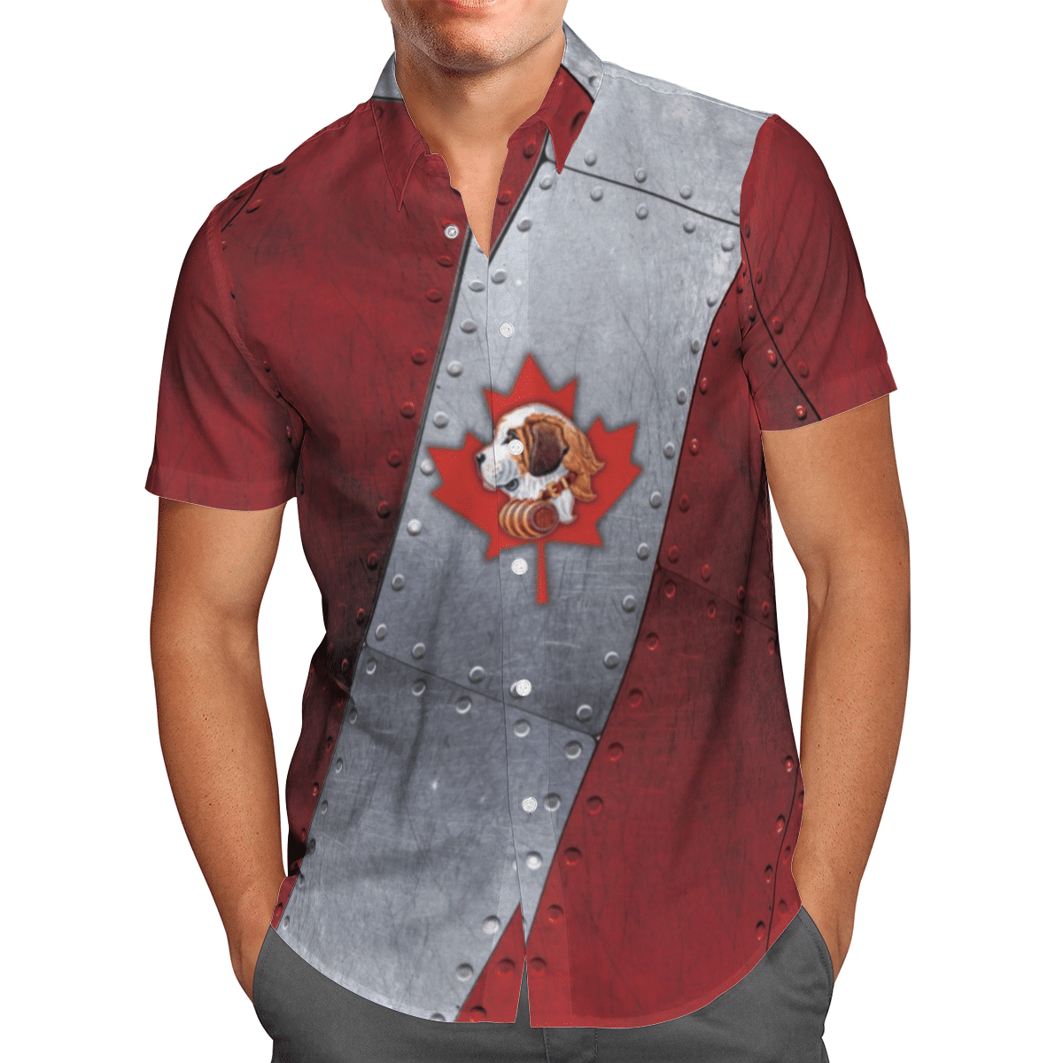Canada Search And Rescue Squadron  Red Awesome Design Unisex Hawaiian Shirt