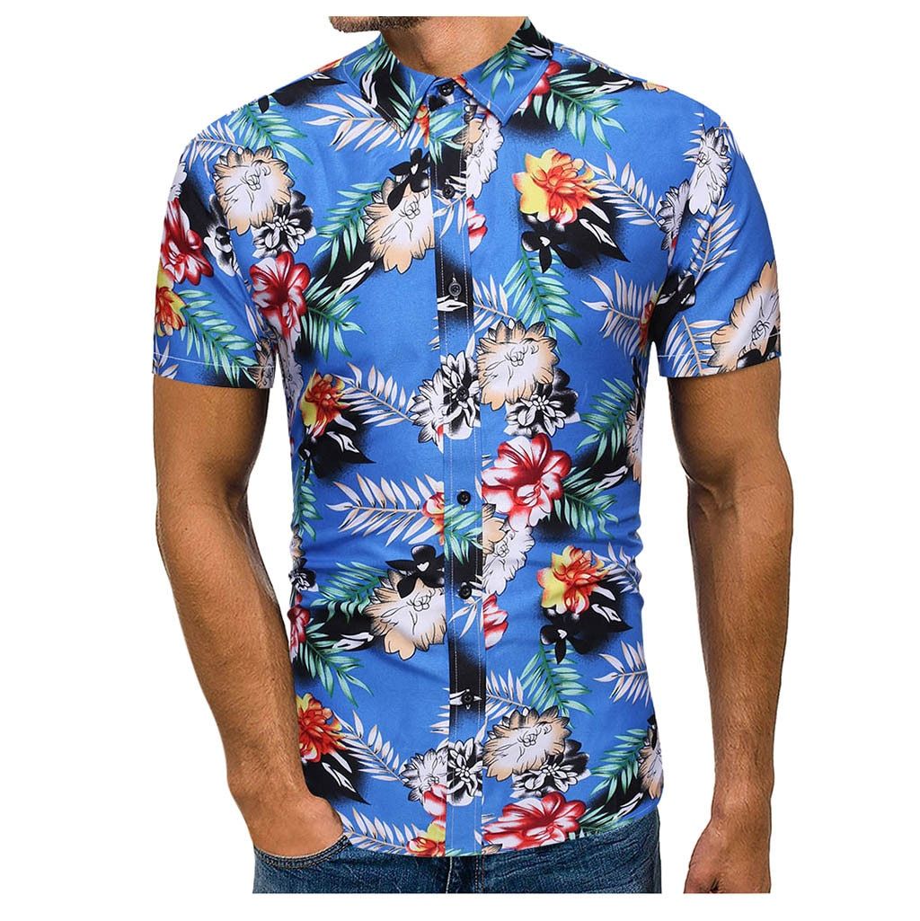 Flower Blue Amazing Design Unisex Hawaiian Shirt