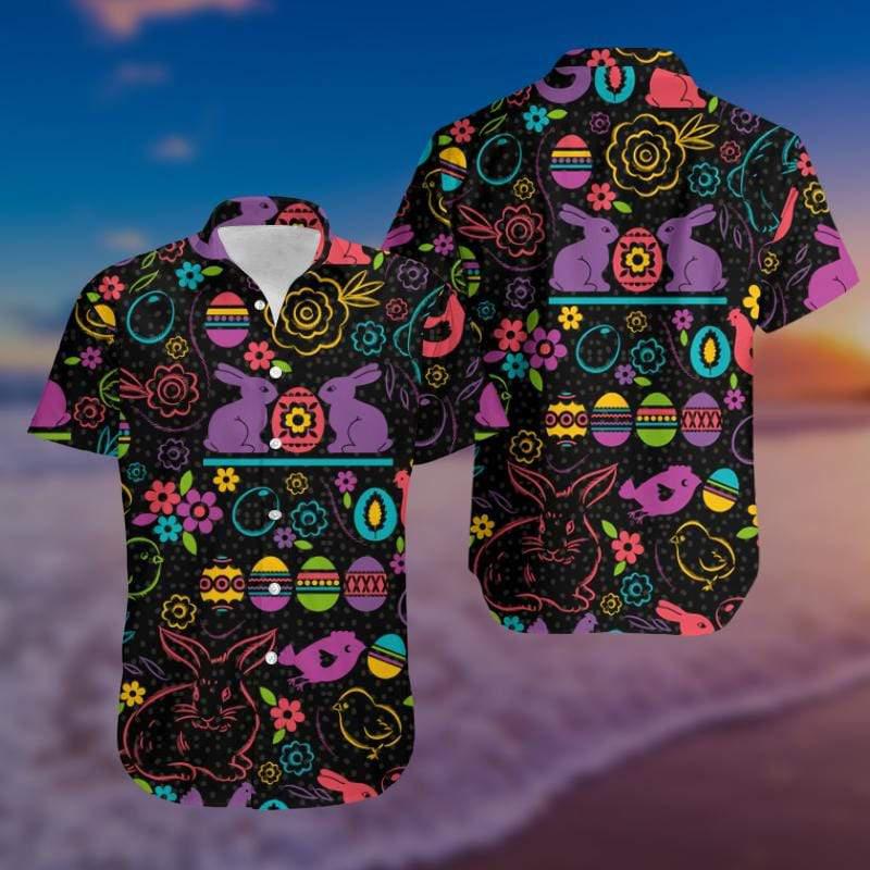 Happy Easter Black Hawaiian Shirt