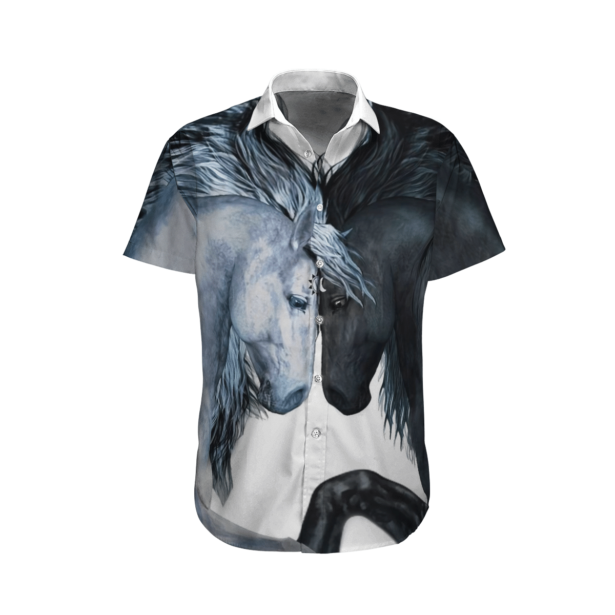 Horse Black Unique Design Unisex Hawaiian Shirt
