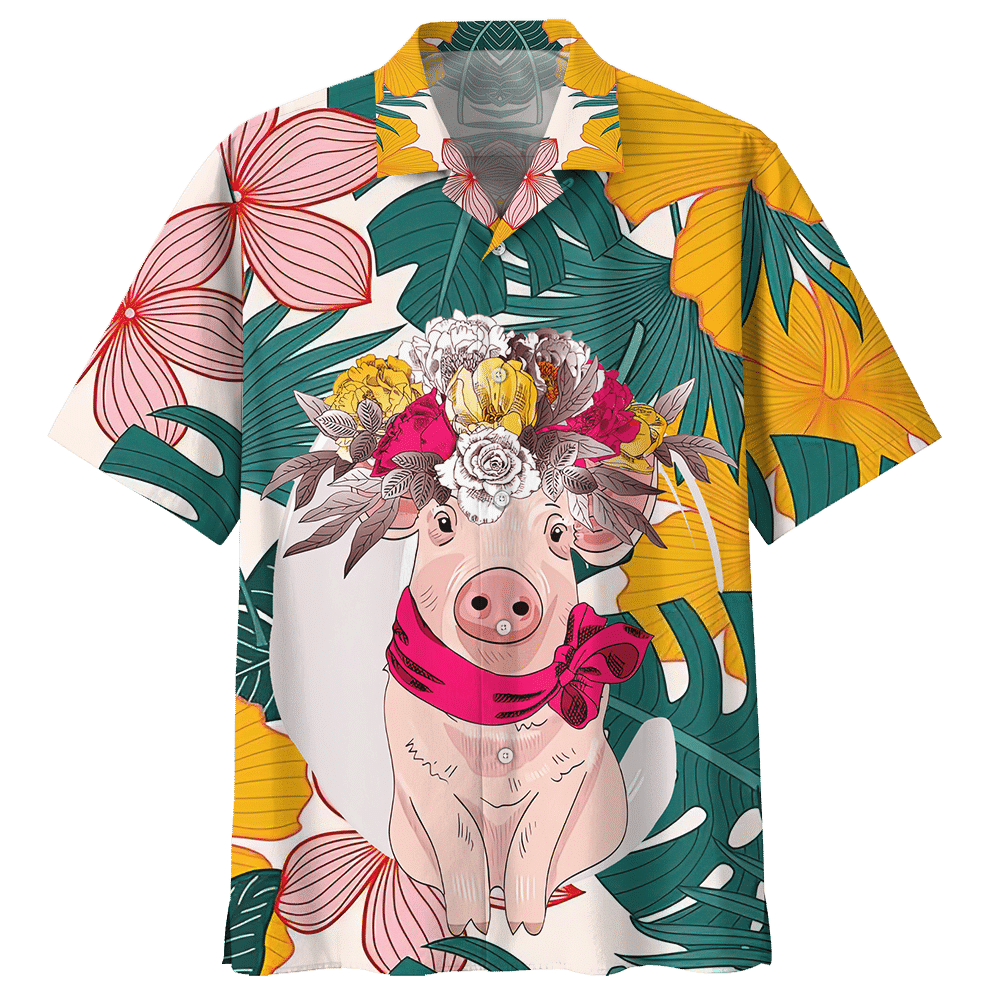 Pig White Amazing Design Unisex Hawaiian Shirt