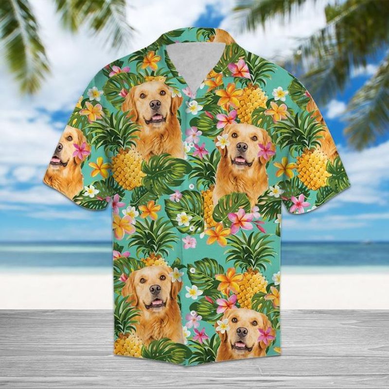 Pineapple Golden Retriever   Colorful High Quality Unisex Hawaiian Shirt For Men And Women Dhc17063994