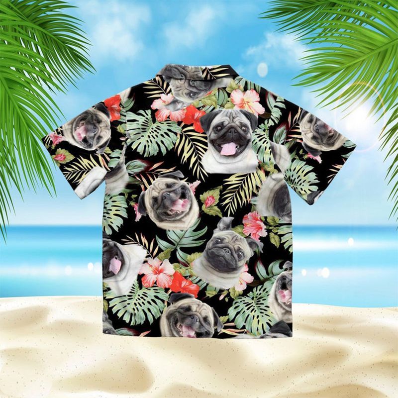 Pug Summer Animal  Black Awesome Design Unisex Hawaiian Shirt For Men And Women Dhc17064060