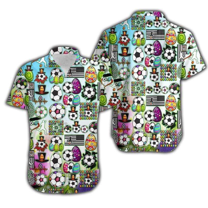 Soccer Bunny Eggs Happy Easter Day Hawaiian Shirt