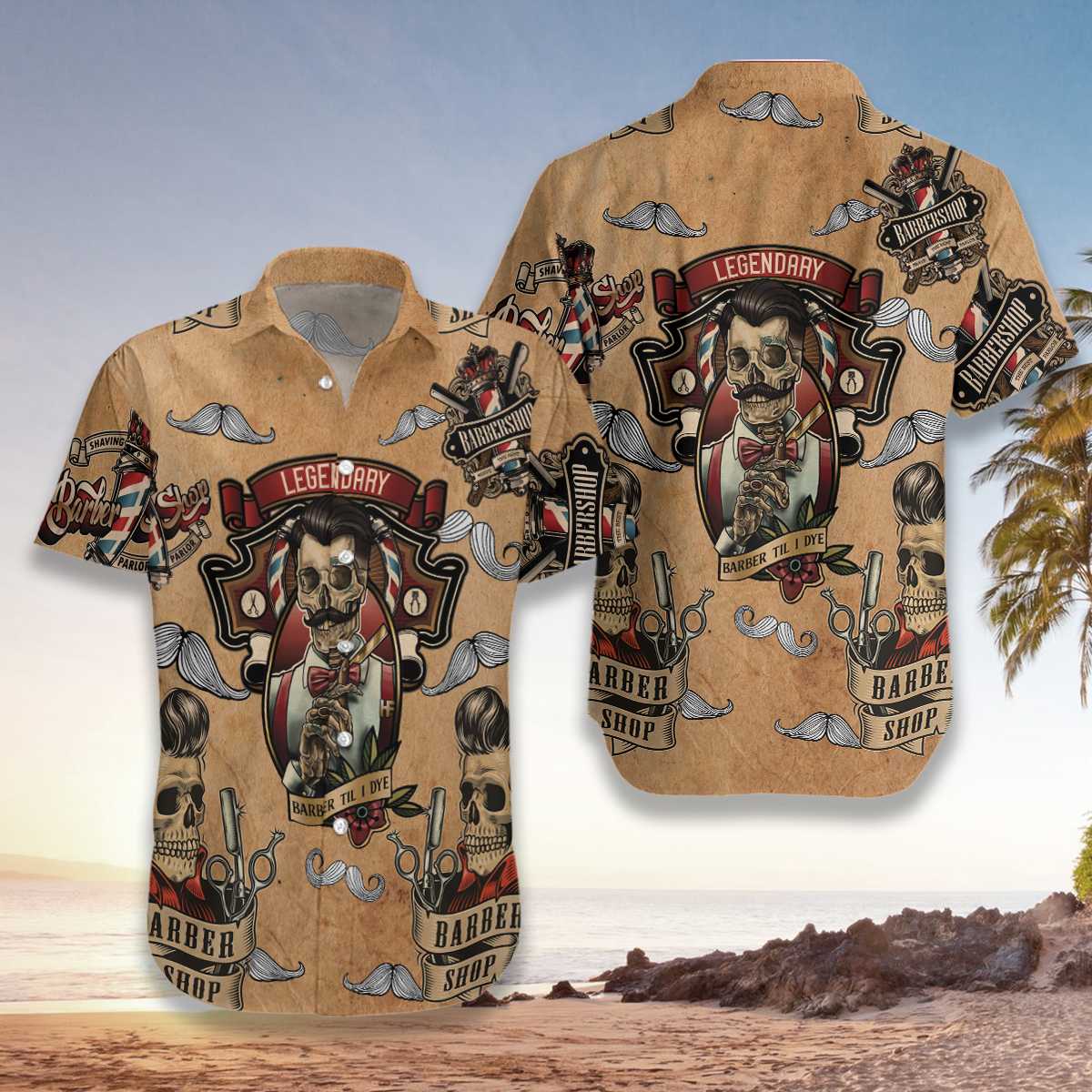 Barber – Vintage Skull Hawaiian Shirts-1