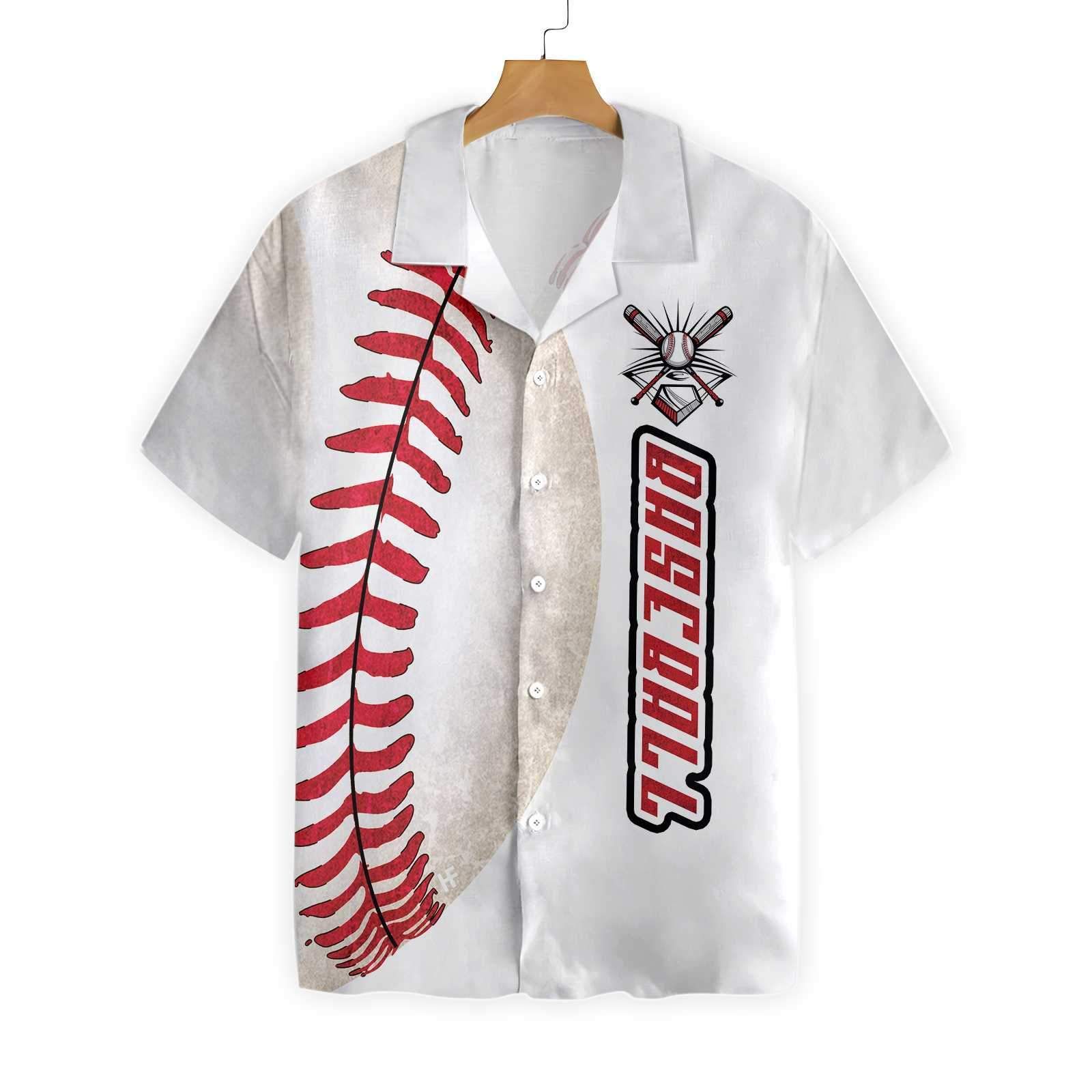 Baseball And Skull Ez24 3001 Hawaiian Aloha Shirt