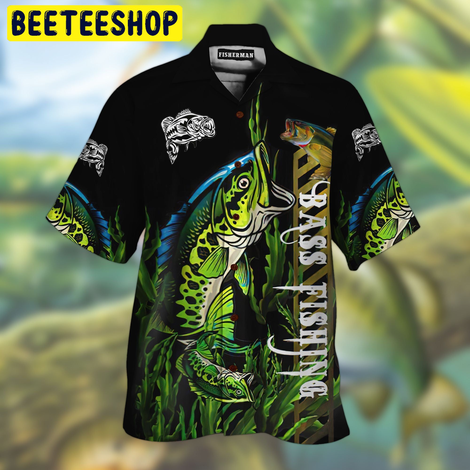 Bass Fish 3d All Over Printed Trending Hawaiian Shirt-1