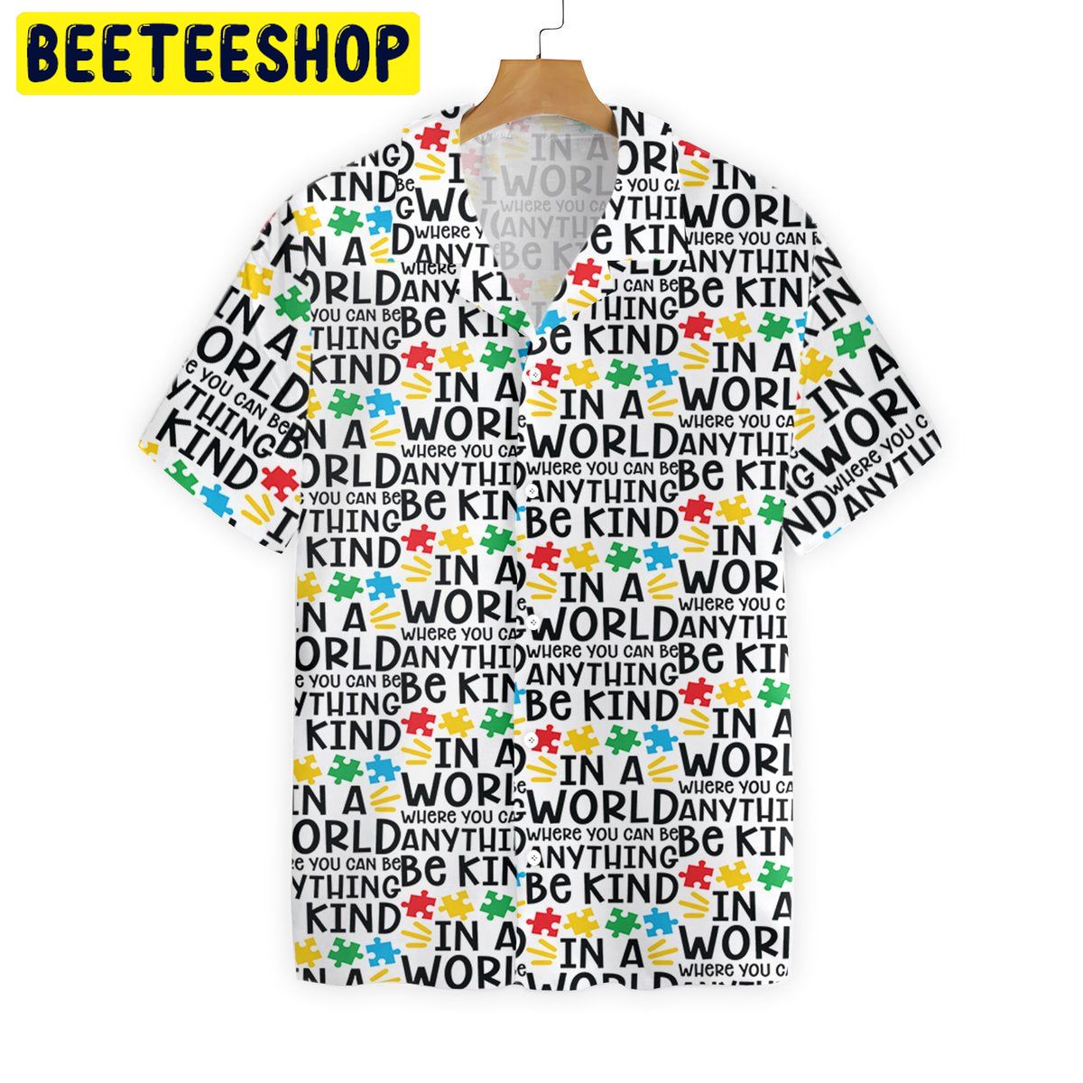 Be Kind Autism Multicolor Puzzle Trending Hawaiian Shirt-1