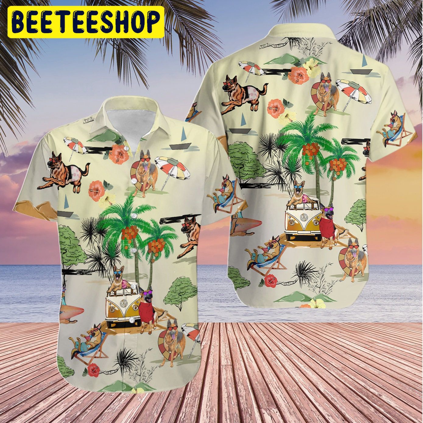 Beach Hawaii German Shepherd Trending Hawaiian Shirt-1