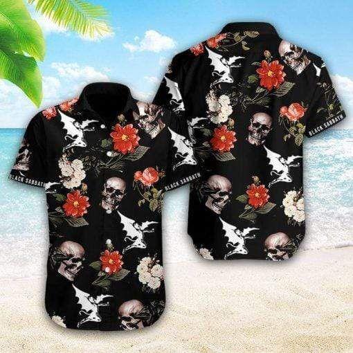Beach Shirt Black Sabbath Skull Aloha Tropical Hawaiian Shirt
