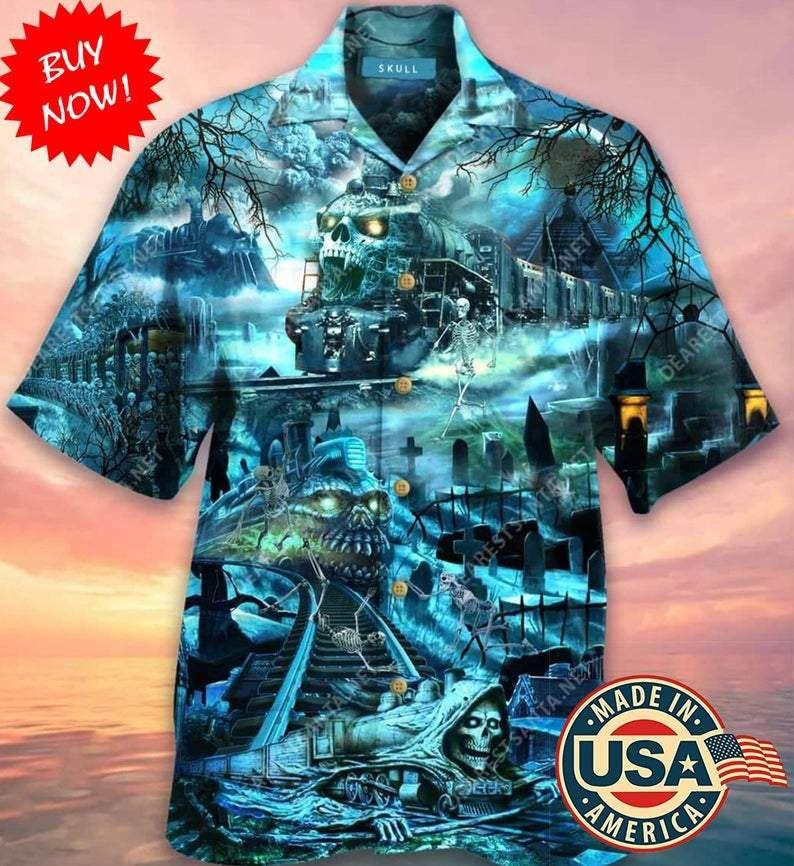 Beach Shirt Bus Skull Hawaiian Shirt