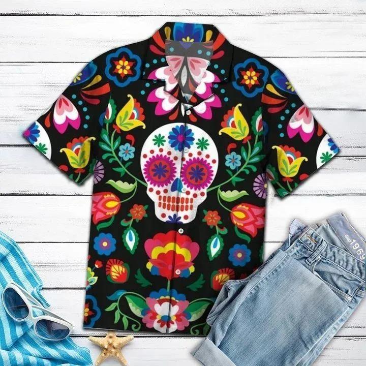 Beach Shirt Buy Amazing Sugar Skull Hawaiian Shirt
