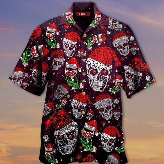 Beach Shirt Buy Bling Skull And Wine Hawaiian Aloha Shirt