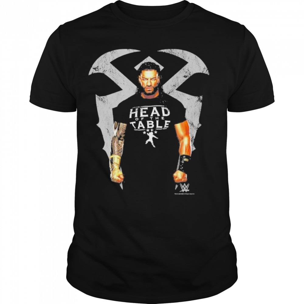 wwe roman reigns head of the table photo real portrait shirt