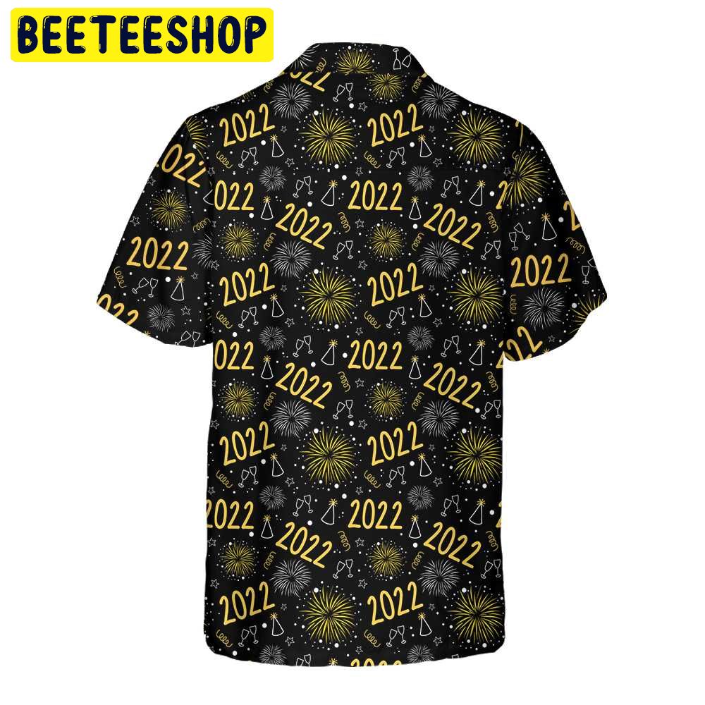 2022 New Year Golden Firework Trending Hawaiian Shirt-1