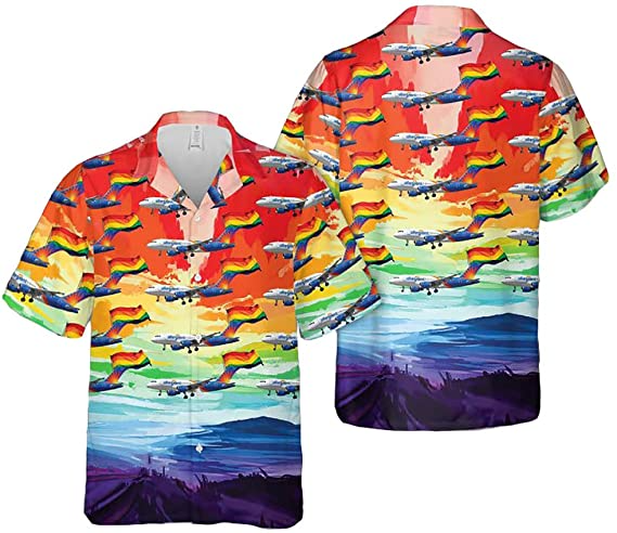 Airlines Fly With Pride Pattern Hawaiian Shirt Hawaiian Pocket Shirt
