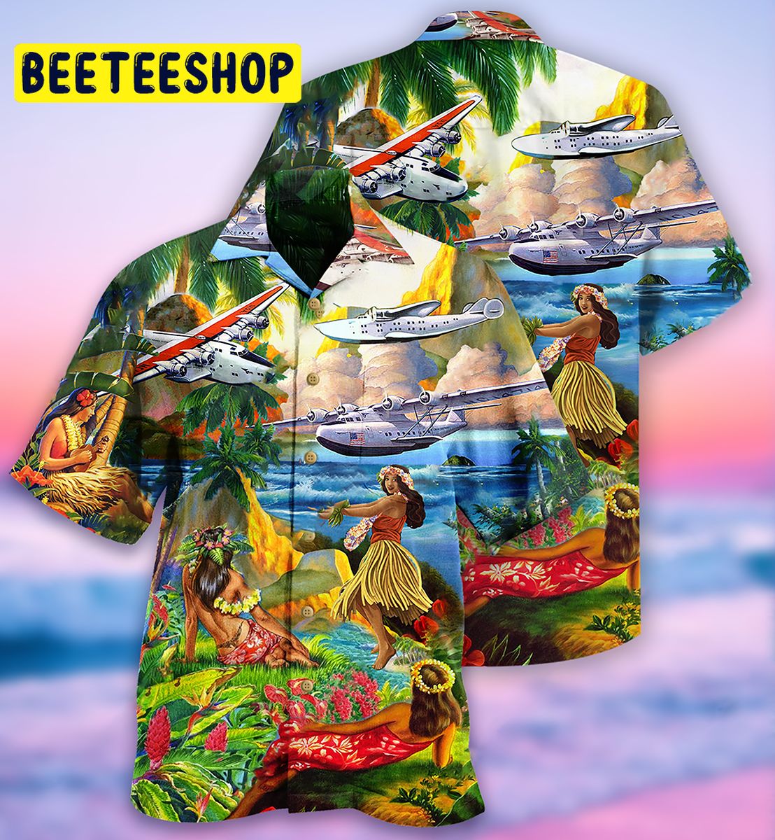 Airplane Love Hawaii Forever Trending Hawaiian Shirt-1