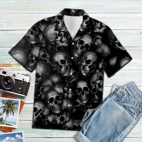 Aloha Shirt Awesome Skull Pattern Hawaiian Shirt