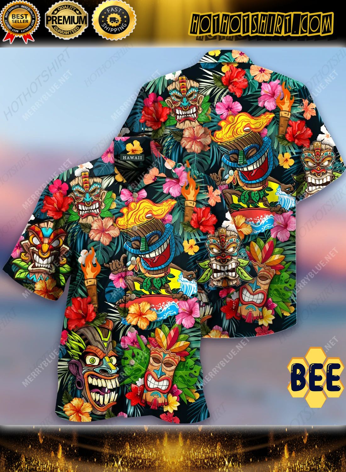 Aloha Tiki Tiki Awesome Trending Hawaiian Shirt-1