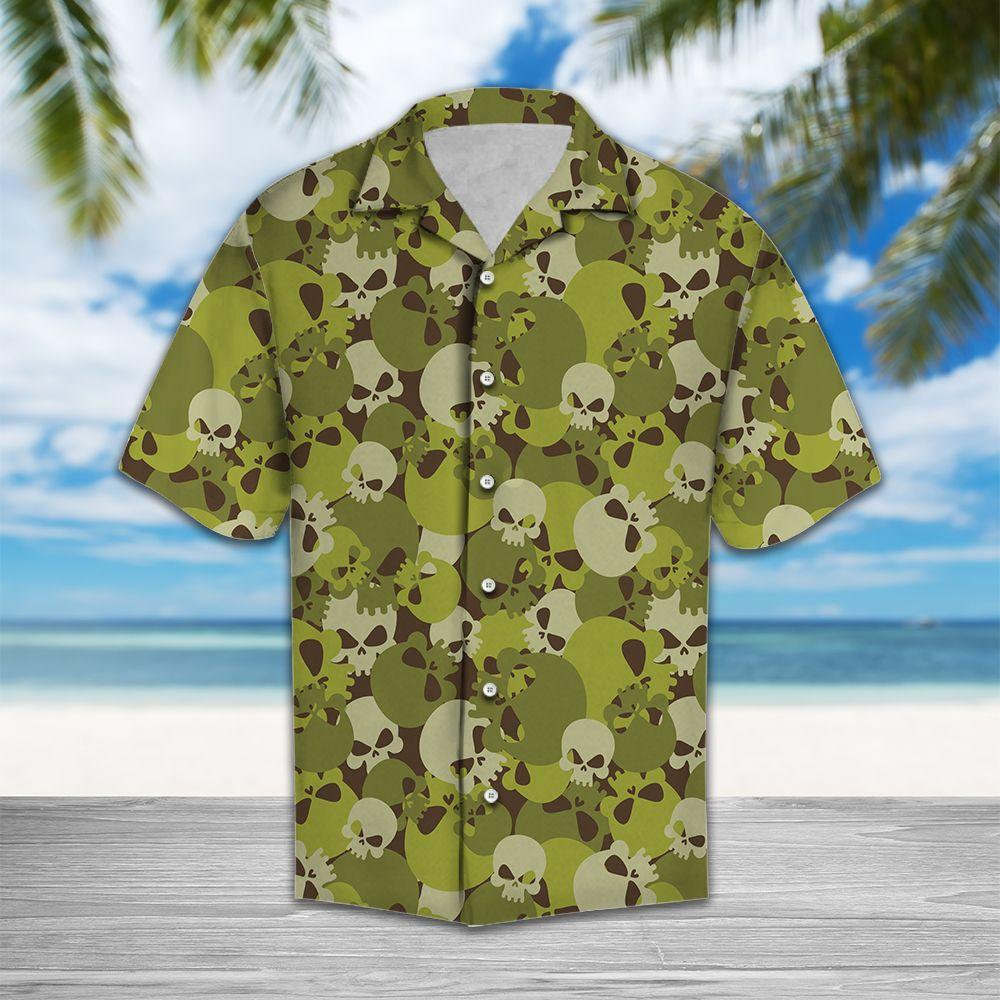Amazing Camouflage Of Skull Hawaiian Shirt For Men Hawaiian Shirt
