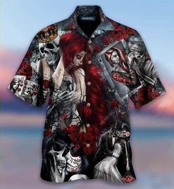 Beach Shirt Buy Hawaiian Aloha Shirts A Real Man And His Woman Skull Couple