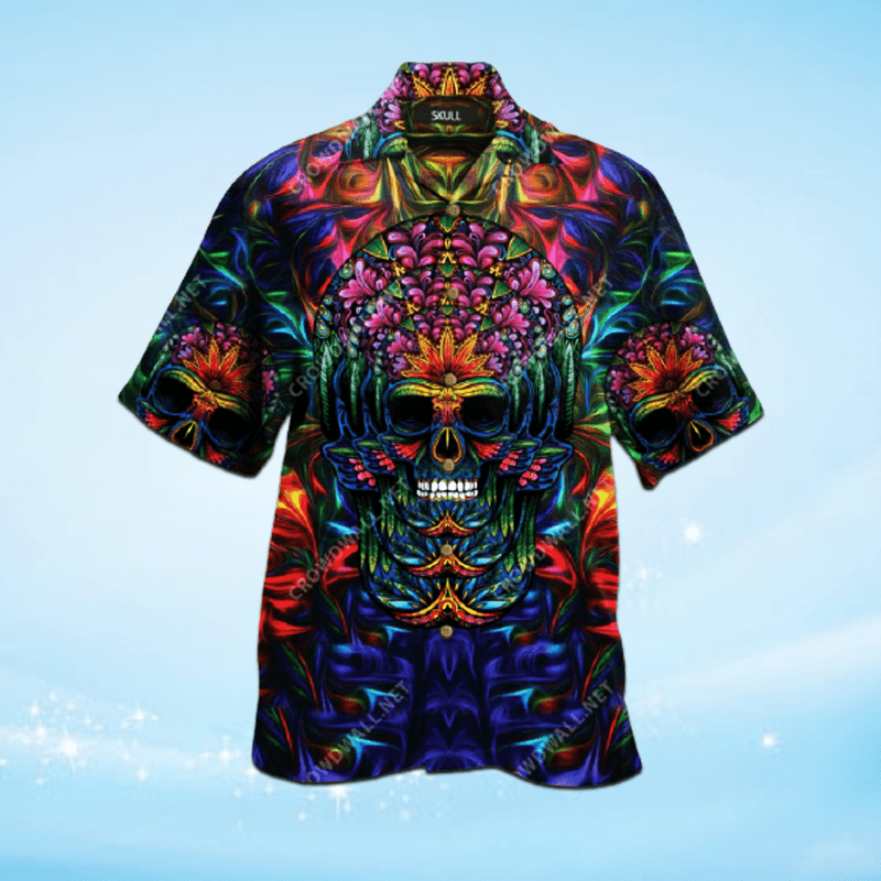 Beach Shirt Buy Light Neon Awesome Skull Hawaiian Unisex Shirt