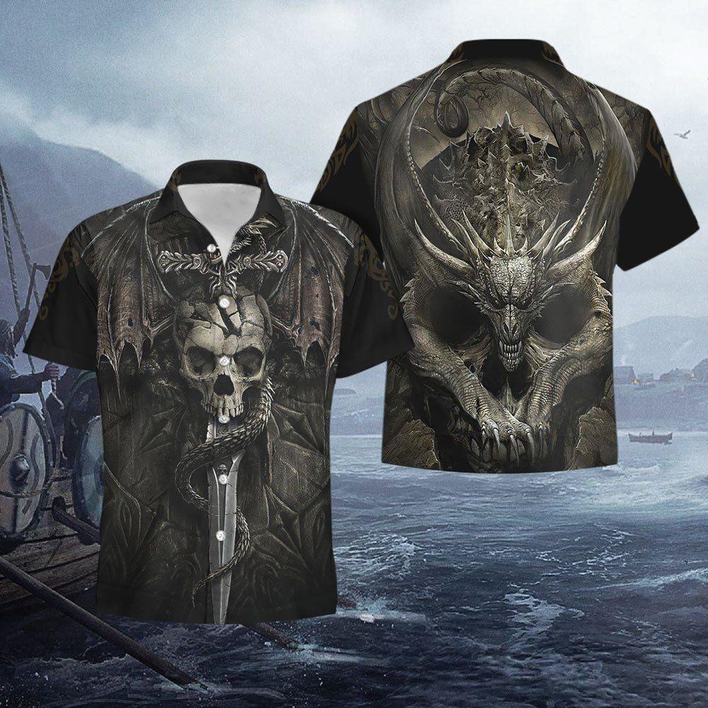 Beach Shirt Buy Skull Draco Hawaiian Shirt-1