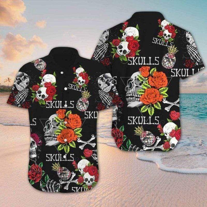 Beach Shirt Cover Your Body With Amazing Floral Skull Tropical Hawaiian Aloha Shirt