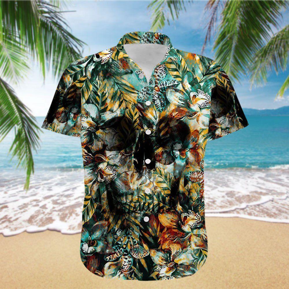 Beach Shirt Cover Your Body With Amazing Skull Tropical Skull Hawaiian Shirt