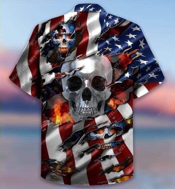 Beach Shirt Discover Cool Hawaiian Aloha Shirts I Died For My Country Skull