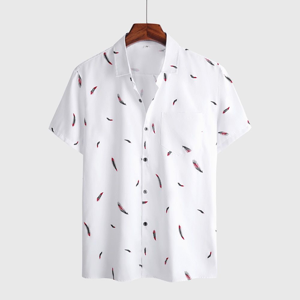 Summer Feather White Awesome Design Unisex Hawaiian Shirt
