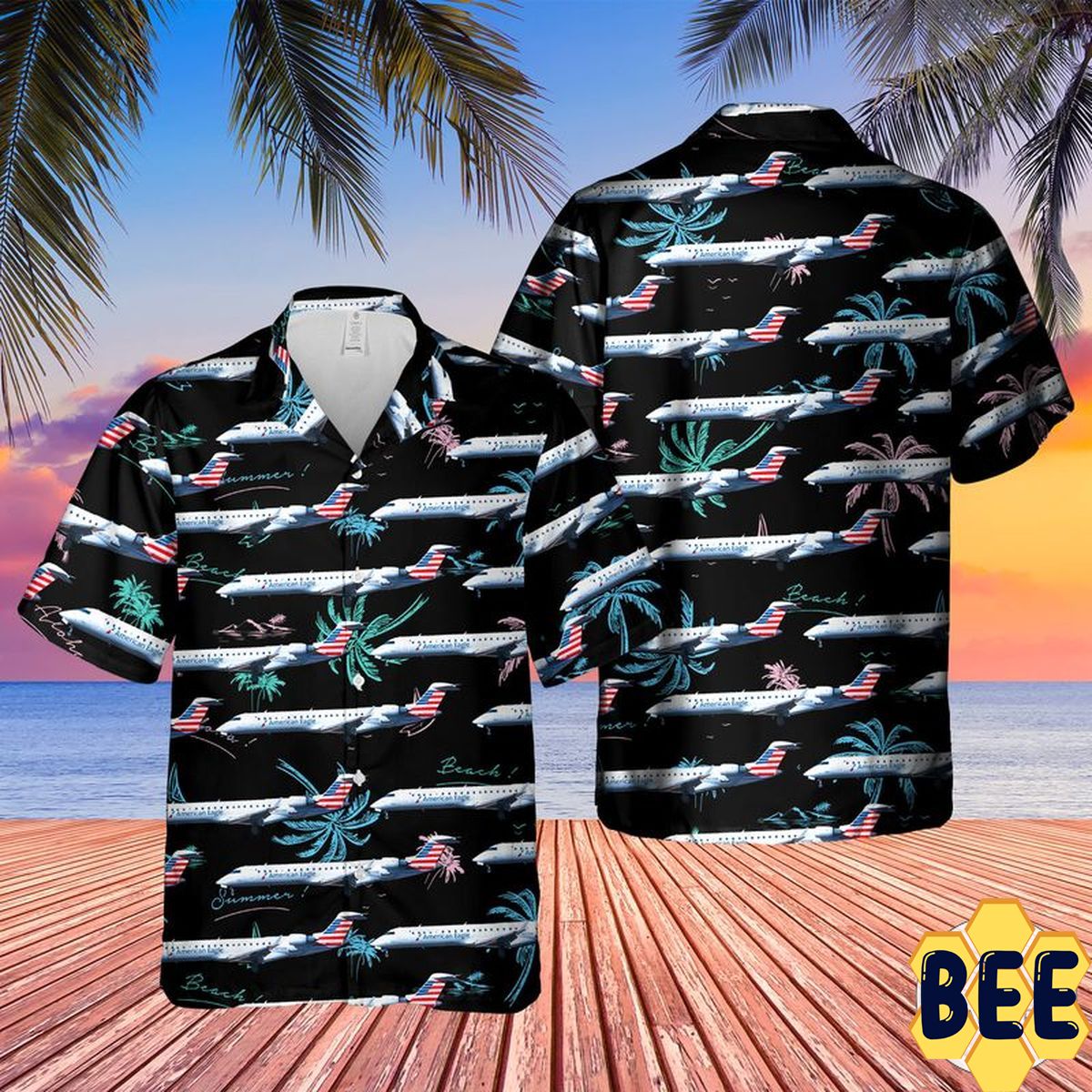 American Eagle Bombardier Crj-701er Cl-600-2c10 Trending Hawaiian Shirt-1