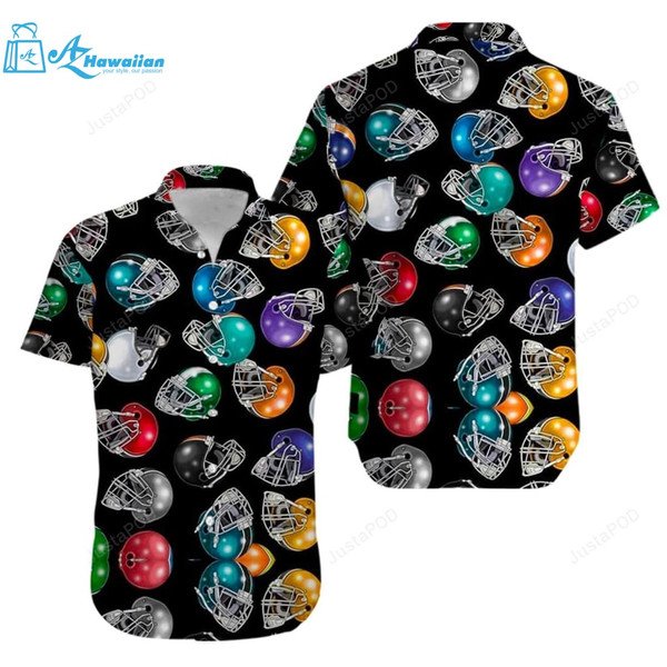 American Football Helmet Shirt Aloha Hawaiian Shirt Best Gift Ideas-1